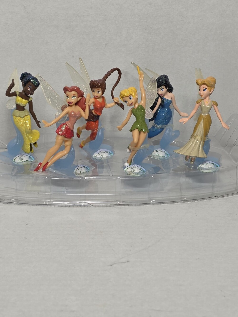 New Disney Faries Pixie Hollow Figurine Play Set Cake Topper 3.5" Tall Set Of 6